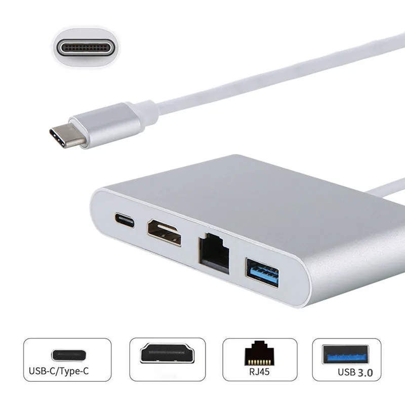 Тип C Thunderbolt 3 к HDMI Совместимость Gigabit Lan Ethernet адаптер USB PD 0 концентратор для MacBook Galaxy