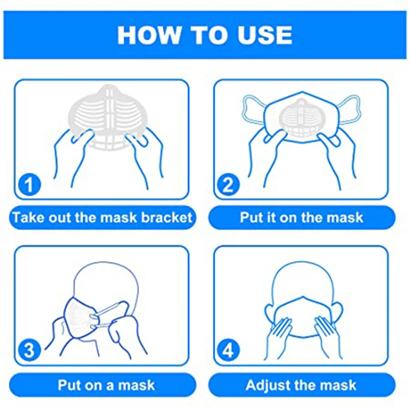 Face Lipstick Protector Mask Inner Bracket 3D Comfort Breathable Reusable Silicone Support Frame can | Красота и здоровье