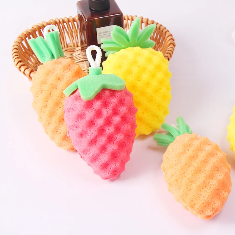 

Zhangji Fruit Bath Ball Sponge 3pcs Pack Various Colors Exfoliating Cleansing Soothing Skin Rich and Delicate Foam