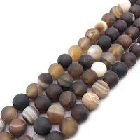 natural brown coffee matte dull polish stripe agates stone round loose beads for jewelry making diy bracelet 15 4 6 8 10 12mm
