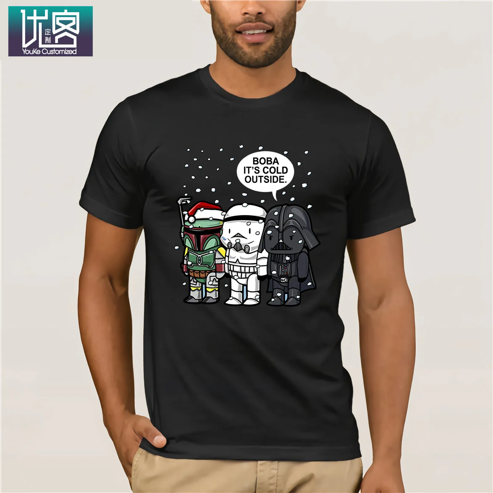 Рождественская футболка с принтом Звездные войны и надписью Boba It S Cold Outside