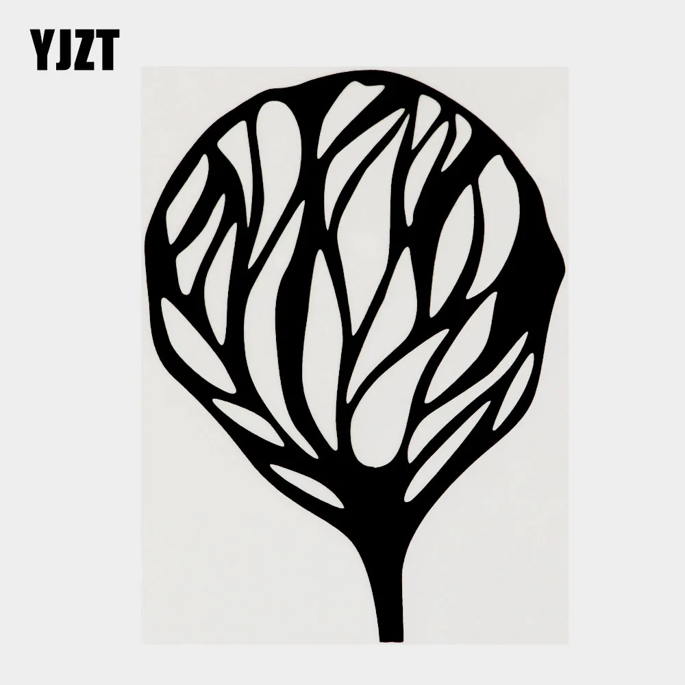 

YJZT 10,5 см × 14,3 см графическая виниловая наклейка с изображением мультяшного растения дерева автомобильная наклейка черный/Серебряный 18B-0423