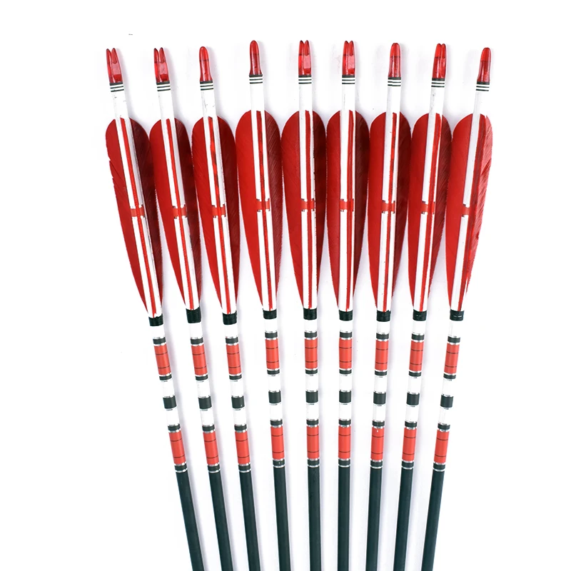 6/12/24 шт. охотничий блочный лук углеродные стрелы болты индейки лопасти для лука