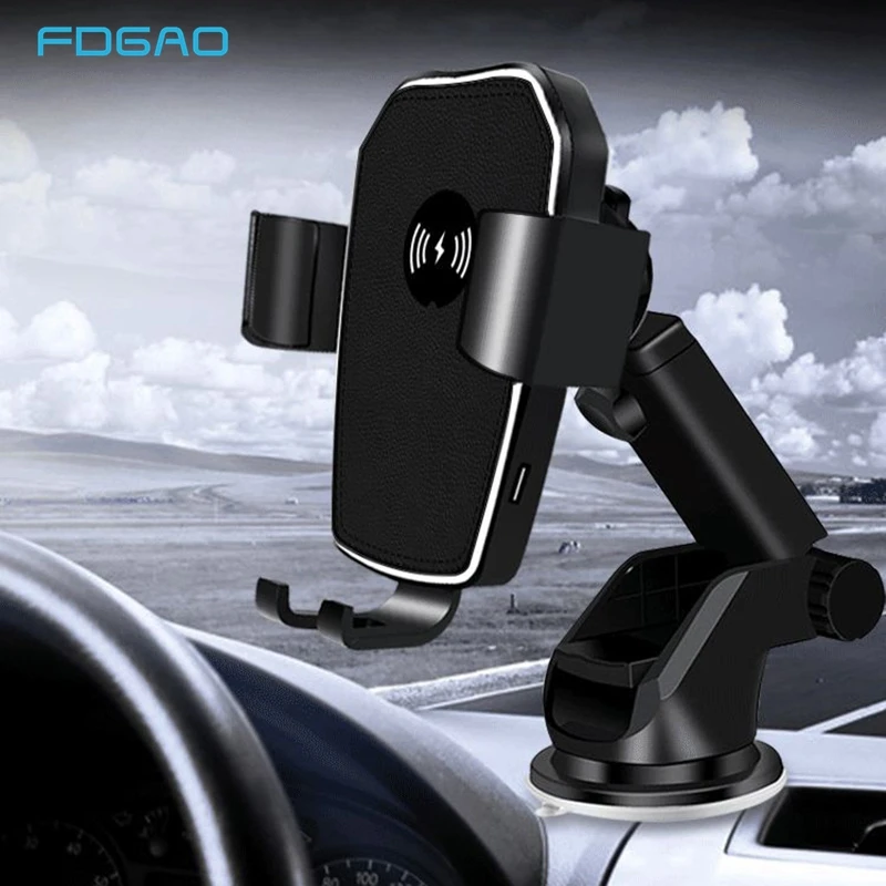 

FDGAO Quick Charge Wireless Car Charger Mount Fast Charging Air Vent Phone Holder For Samsung S22 S21 iPhone 14 13 12 11 XR X 8