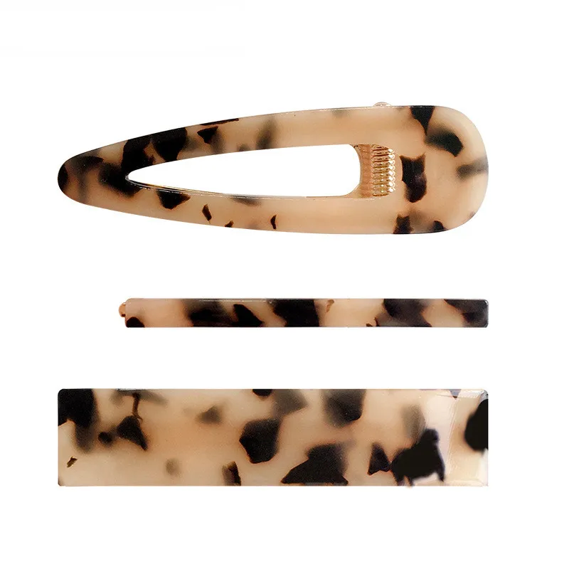 

3pcs/Set Retro Leopard Grain Hair Clip Set Acrylic Acetate BP-Bobby Pins For Women Lady Girls Barrettes Hair Accessories