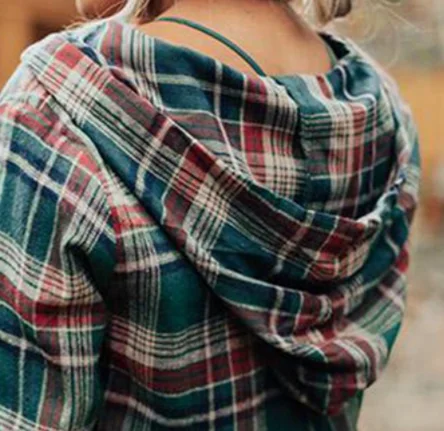 

2021 Autumn Plaid Hoodie Mini Dress Long Sleeve Loose Casual Pockets Loose Buttons Pullover Loose Waist Sexy Dress Women Clothes