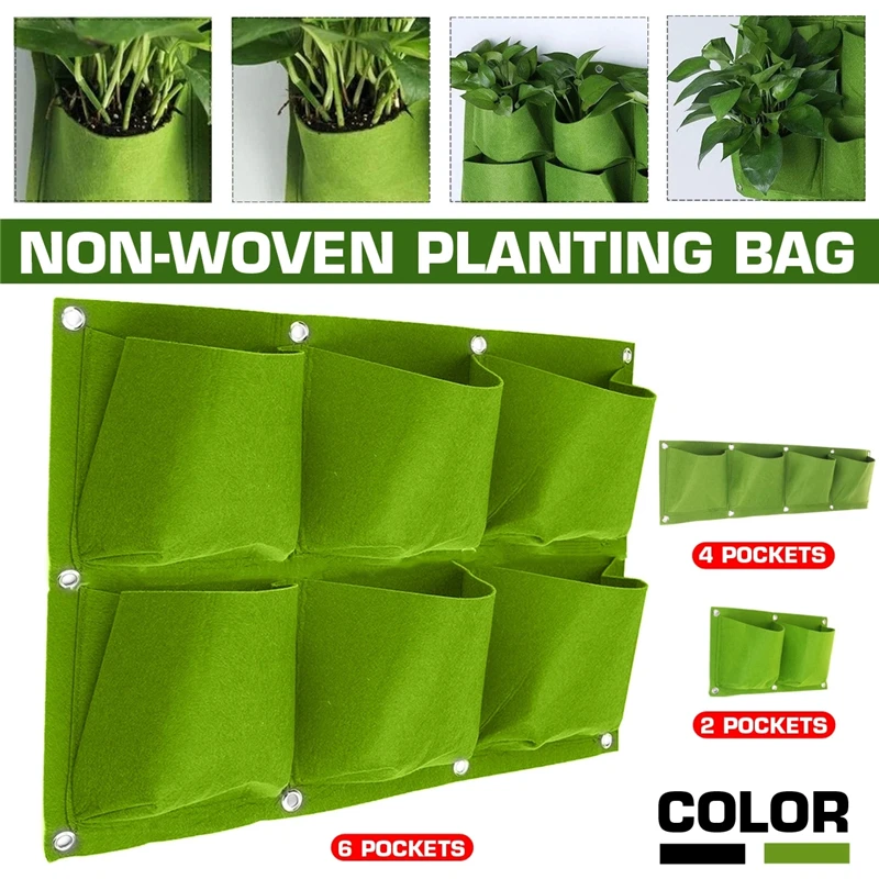 

Multi-pocket Wall Hanging Planting Bags Vertical Garden Vegetable Flower Pot Grow Bag Home Garden Decor Accessories