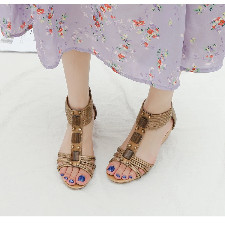 

2021 Wedge Sandals Women Summer Shoes Elegant Ladies Rome Sandals Fashion Brand Female Sandalias Black Wedge Heels Sandals