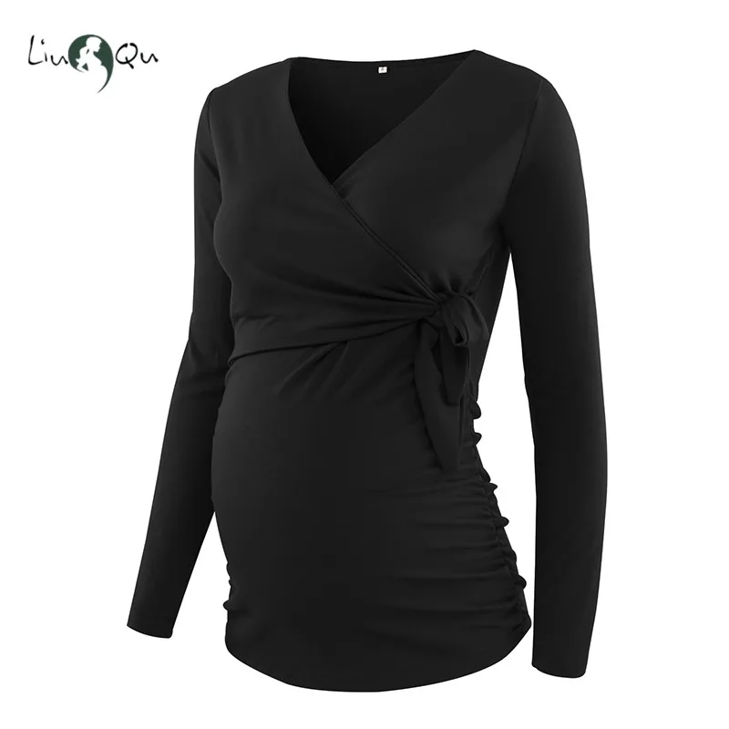 

Womens Clothing Maternity Clothes Pregnancy Breastfeed Blouses Long Sleeves Pleats Maternity Breastfeeding Flattering Pregnant T