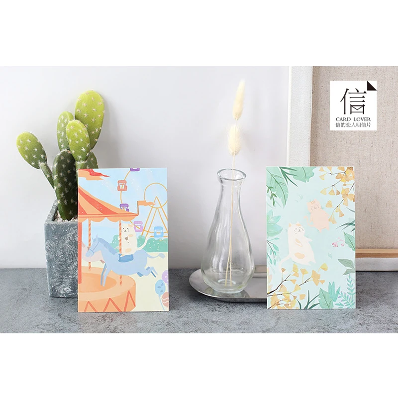 30 шт./лот симпатичная мультяшная открытка в разных стилях с животными и