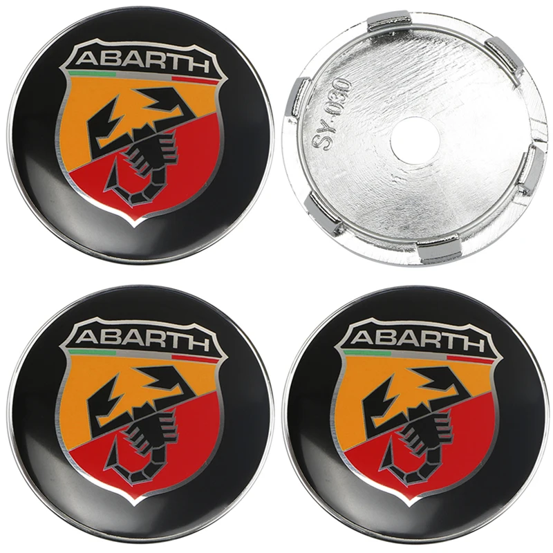 4 шт./лот 60 мм автомобиль Abarth колесо крышка на руль эмблема для Fiat Abarth Punto 124/125/125/500 stilo ducato автомобильные аксессуары