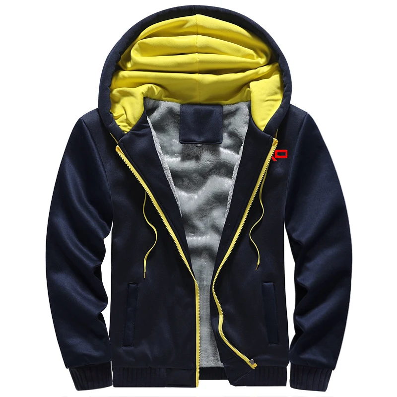 

TOYOTA TRD PRD Winter Men's Brand Print College Thicken Jacket Sport Hoodies Zipper Sweatshirt Tracksuit Male Coat