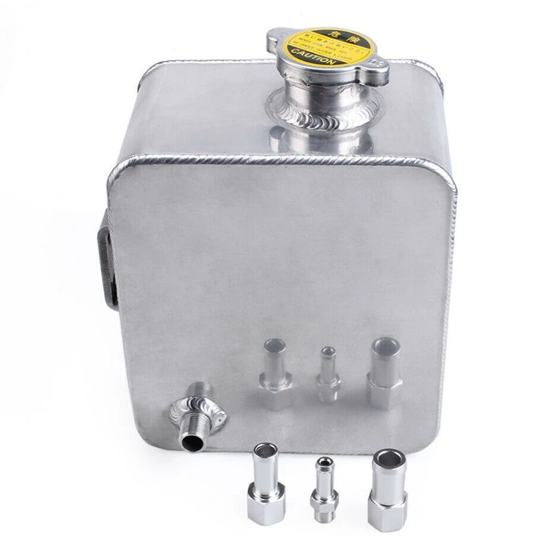 

2.5L Car Coolant Water Overflow Tank 2.5L Coolant Header Bottle with Cap Aluminum Universal for Toyota/Honda