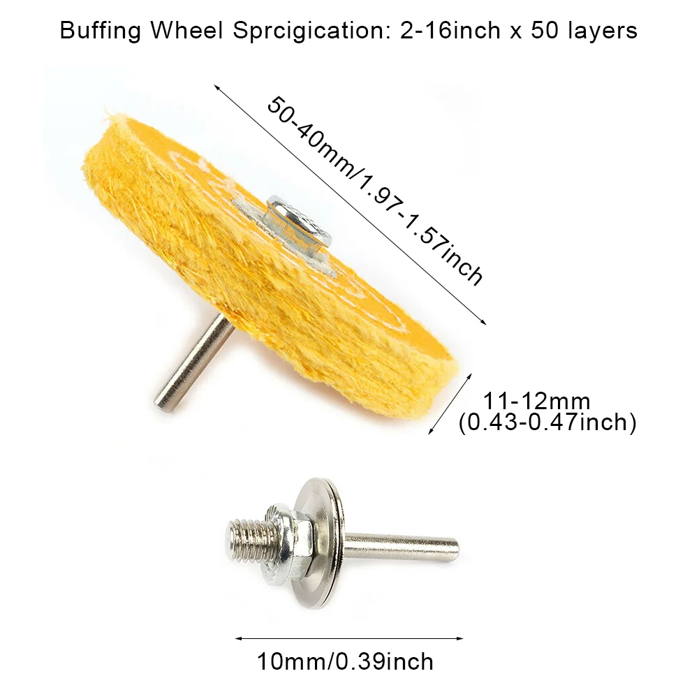 

7pcs Professional Buffing Wheel Kit Grinding Compound Jeweler Polishing Cotton Blend Accessories Metal Cleaning Rotary Deburring