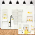 Фон Avezano для портретной съемки новорожденных милая маленькая Желтая утка белая ретро деревянная дверь фон для фотостудии декор для дня рождения