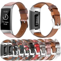essidi for fitbit charge 3 4 leather band women men smart bracelet replacement for fitbit charge 3 4 wristband watch strap loop