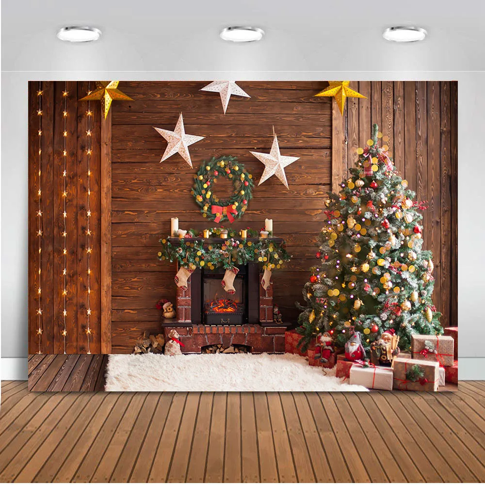 Christmas Backdrop for photography Twinkle Little Star Background photo studio Fireplace X-mas Tree gift decoration | Электроника