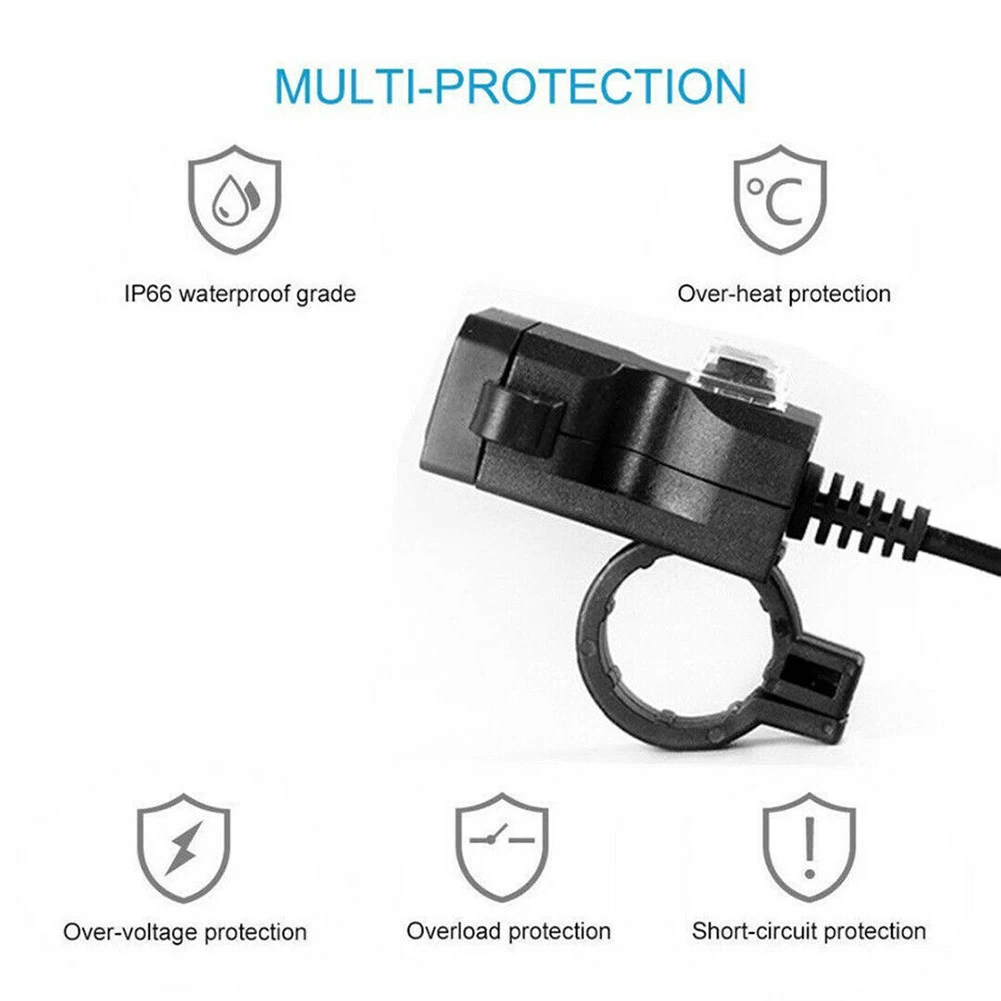 12-24 в двойной 2 USB мотоцикл разъем для руля + переключатель крепления IP66