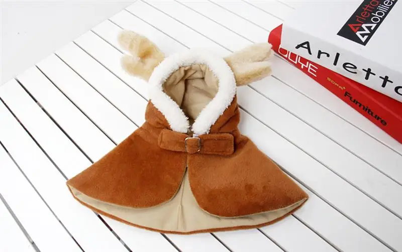 Милый Карнавальный костюм для домашних животных зимняя теплая накидка с