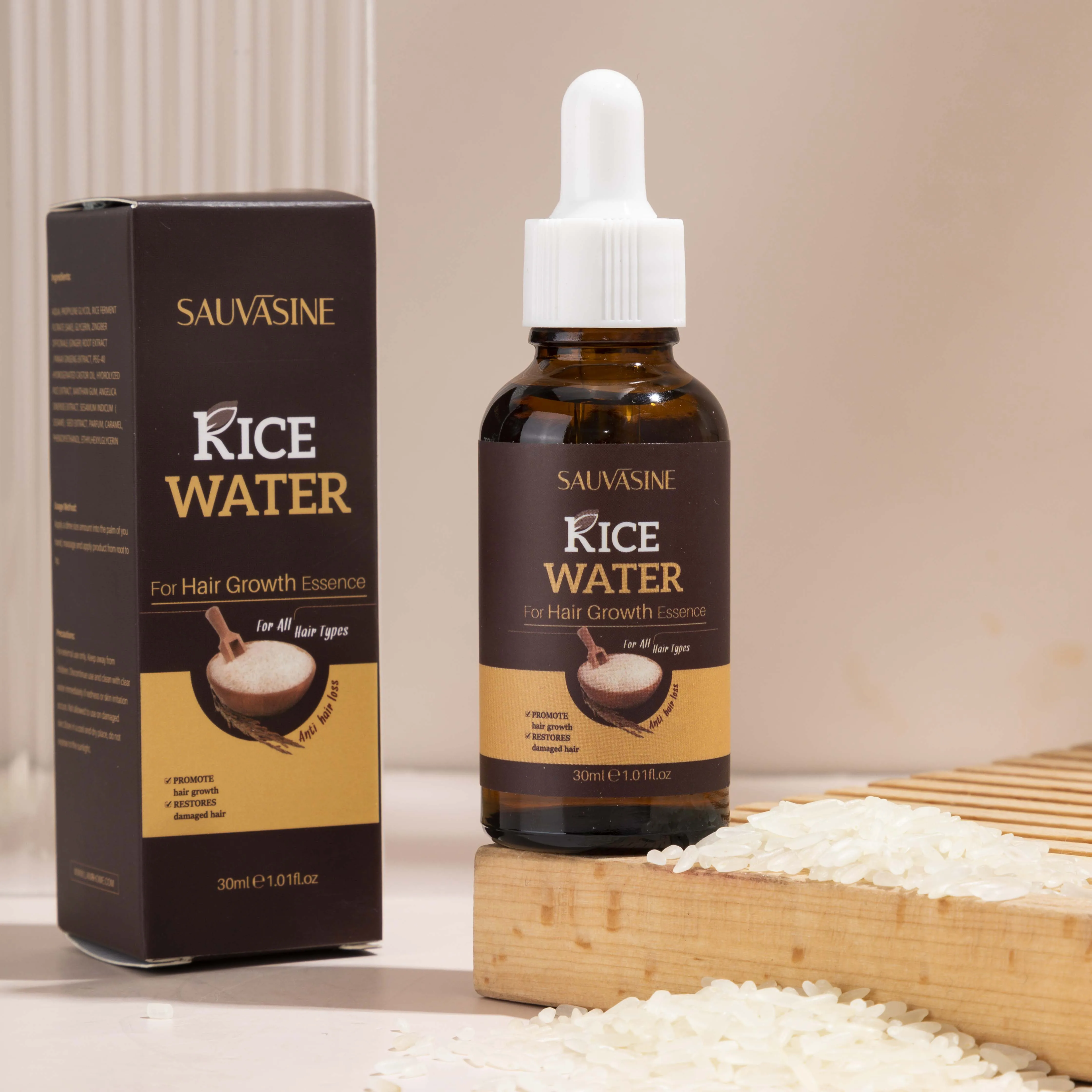 

SAUVASINE Rice Water Serum Prevent Skin From Sagging and Aging Reduce Hair Loss Moisturize and Moisturize Hair Smooth Hair 30ml