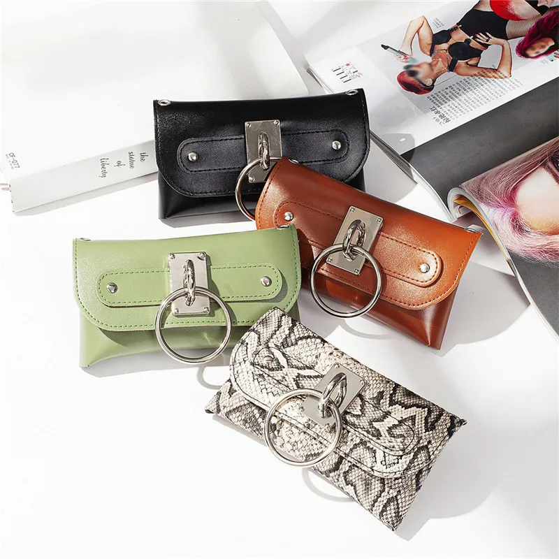 Fashion Women Waist Bag PU Leather Mini Serpentine Fanny Packs Belt Chains Snake Skin Money Flap Handbag 2019 #40 | Багаж и сумки