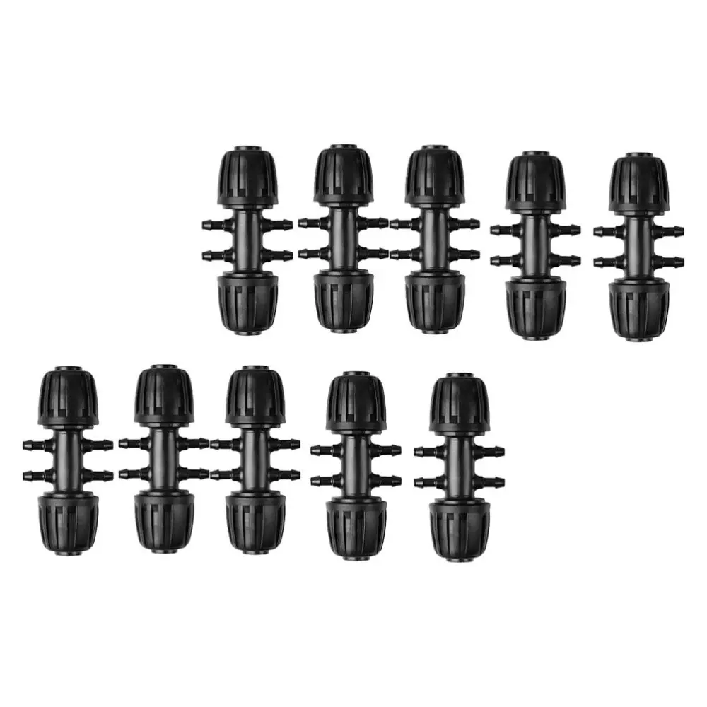 

10pcs 6 Ways Pipe Connector 16mm to 4/7 Adapter Pipe Joint Irrigation Tool