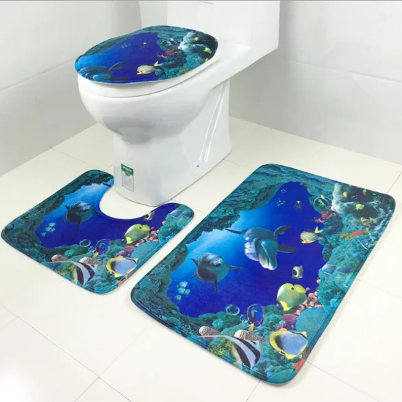 3 шт./компл. креативный домашний коврик для ванной комнаты печатное моющееся