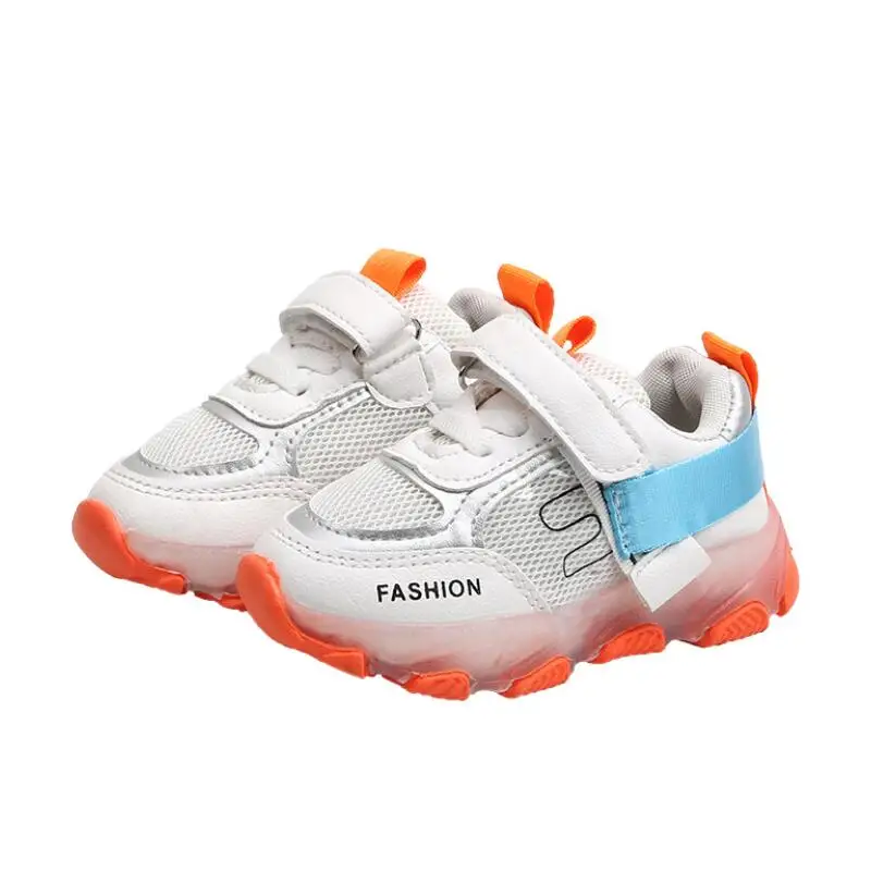 Детская спортивная обувь светящиеся Модные дышащие кроссовки для мальчиков и