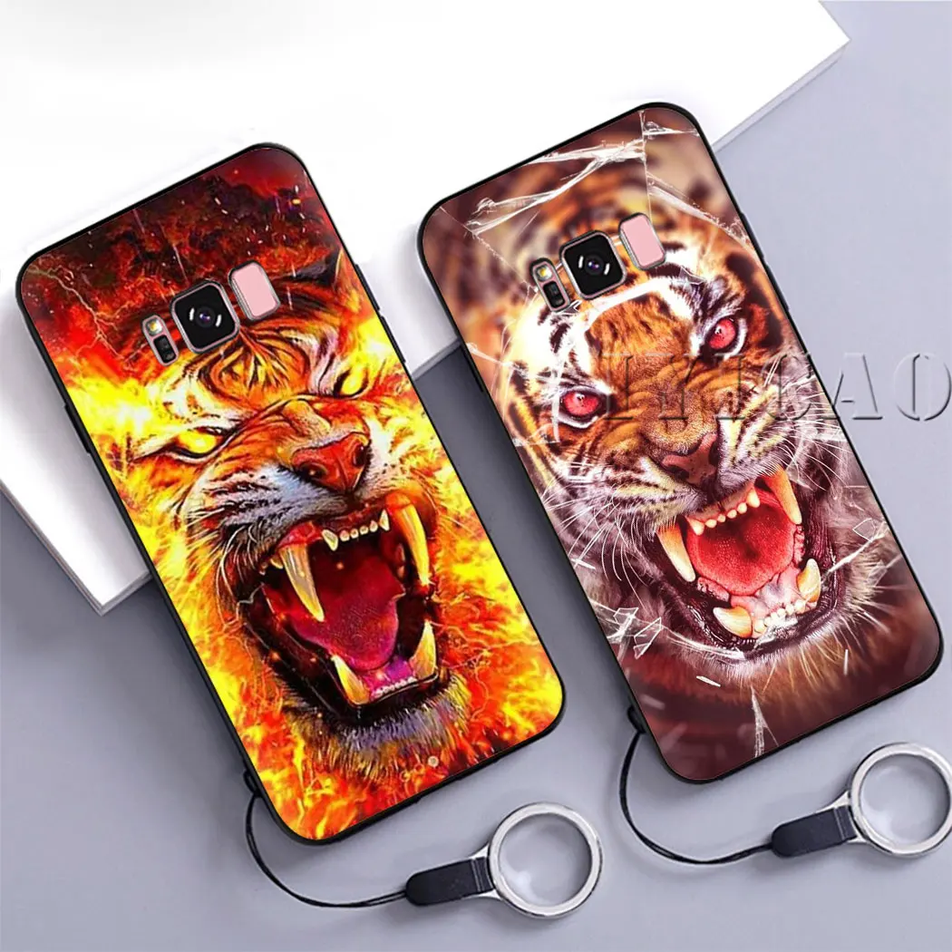 Мягкий силиконовый чехол IYICAO Tiger lion для телефона samsung A3 A5 A6 Plus A7 A8 A9 J6 | Мобильные
