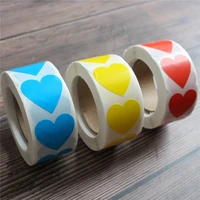 blank heart sticker 500 pcs per roll multi colors gift card greeting card seal labels gift package decoration