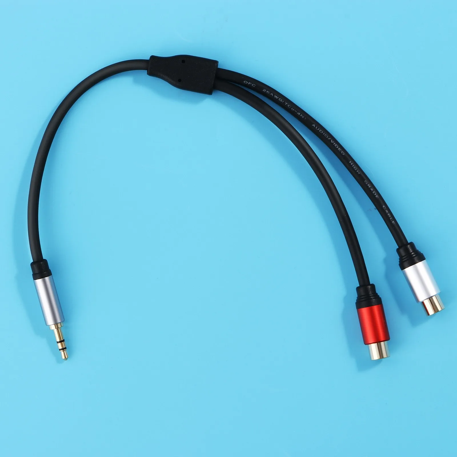 

3.5mm To 3.5mm Male To 2rca Female Auxiliary Audio Extension Cabledouble-layer Shielded Braided Nylon Shell Audio Accessories #g