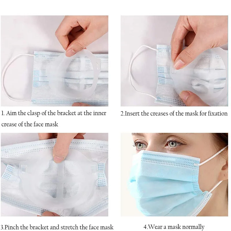 Reusable 3D Mask Bracket Silicone Face Support Frame Lipstick Protection Stand.Enhance Breathing Space For Nose And Mou | Дом и сад