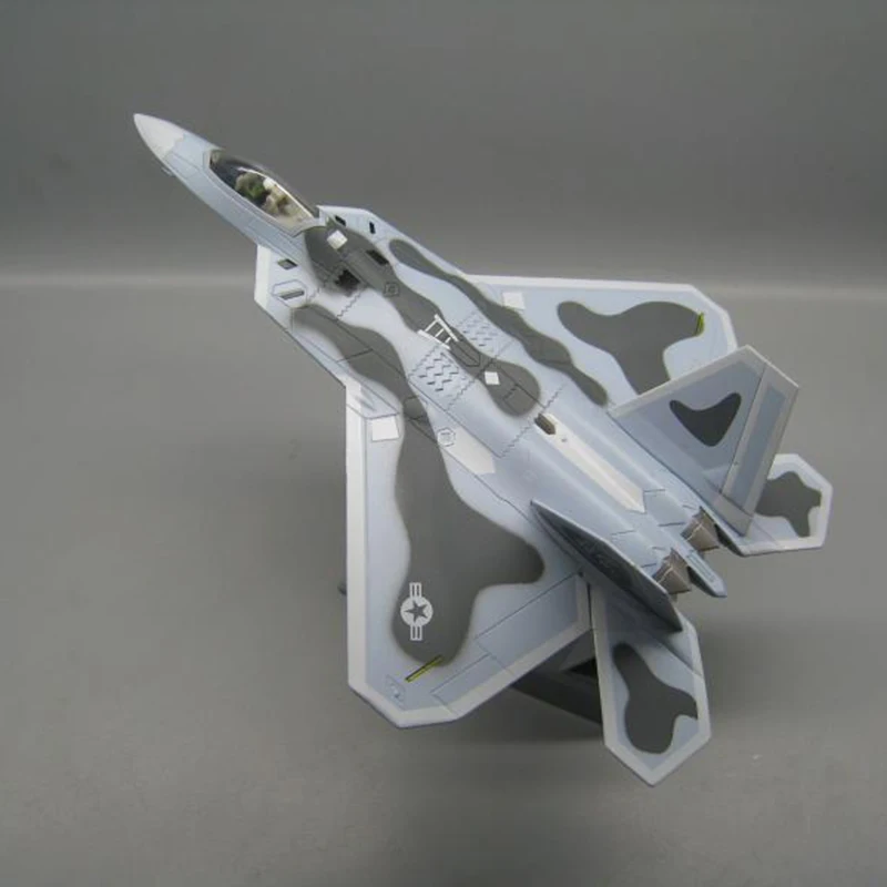 1/100 масштаб военная модель игрушки Lockheed Boeing F22 Raptor Fighter США армия ВВС литой
