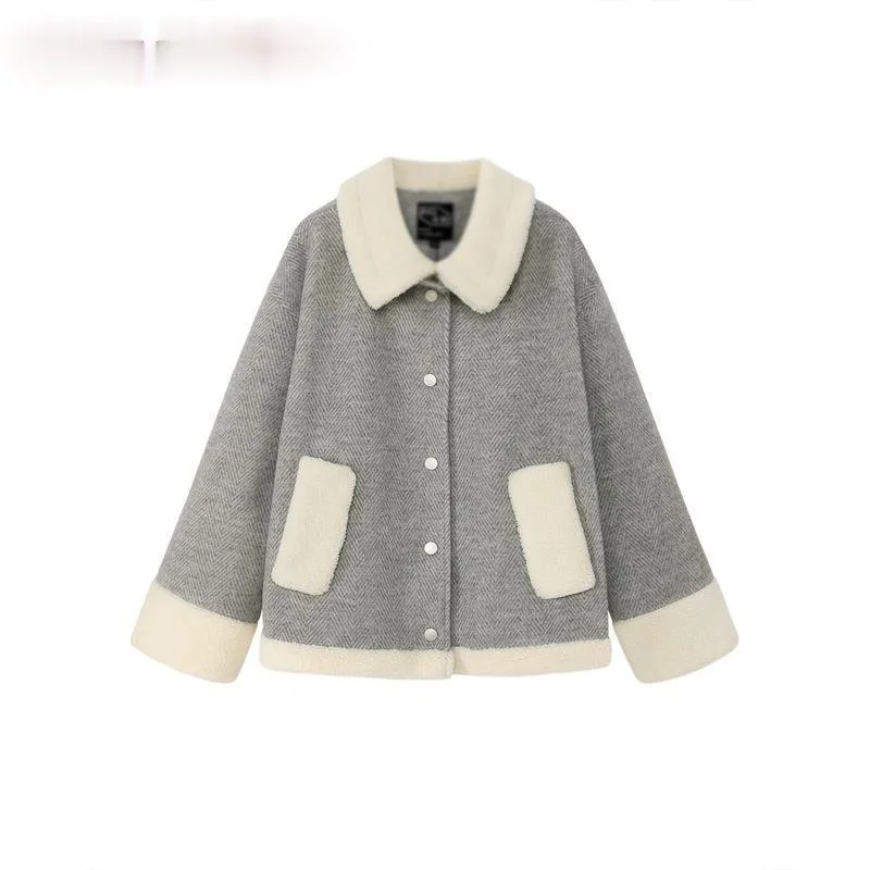 

Female Winter Korean Regular Sheep Hair Lamb Wool Coat Velvet Fur Coat Jacket Winter Fashion Jackets 2021 All-match Woman Cloth