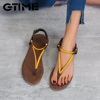 summer flat sandals for women flip flops casual ankle buckle flats shoes woman plus size 35 43 comfortable femalesjpae 341