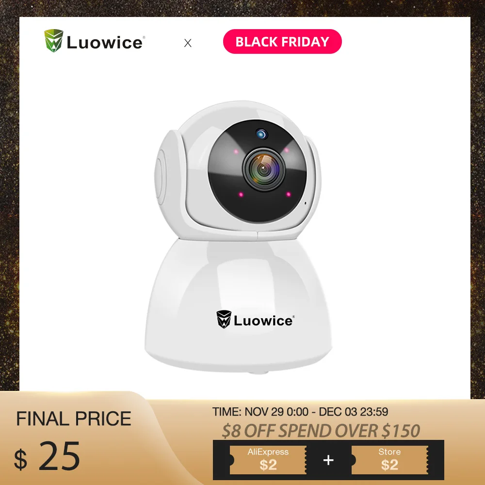 3MP full HD Wifi камера для домашней безопасности H.265 двухсторонняя аудио камера видеонаблюдения для детей minitor для внутреннего телефона с дистанционным управлением ip-камера