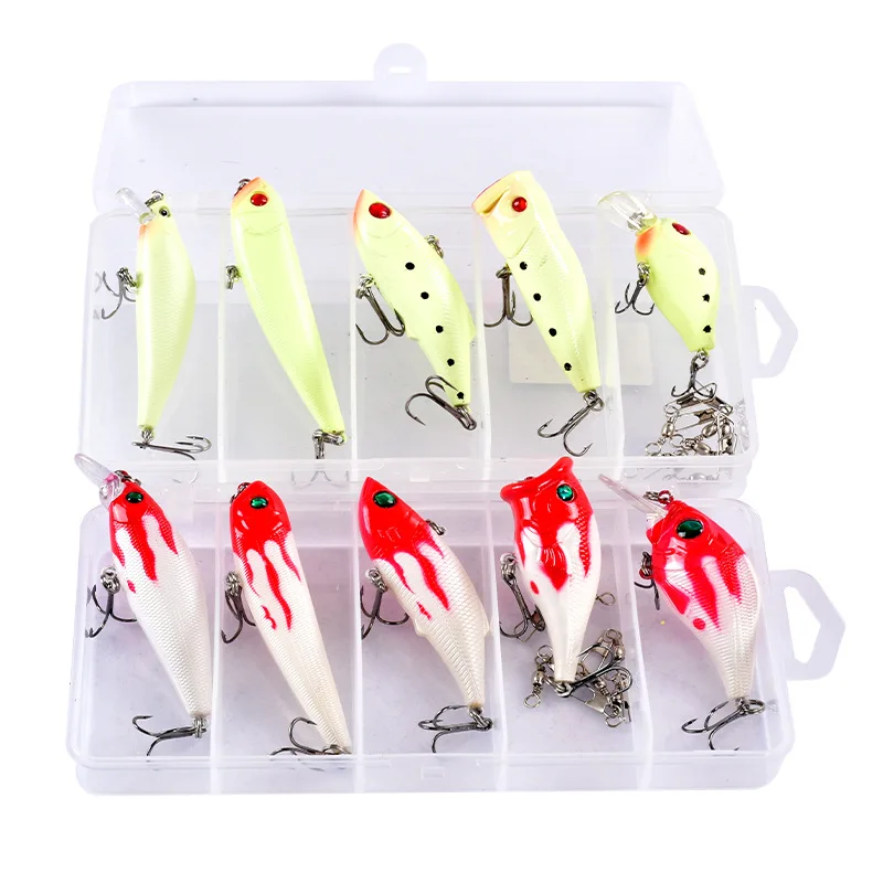 5 шт. рыболовные приманки наборы карандаш Vib Crankbait Поппер блесна воблер Swimbait для