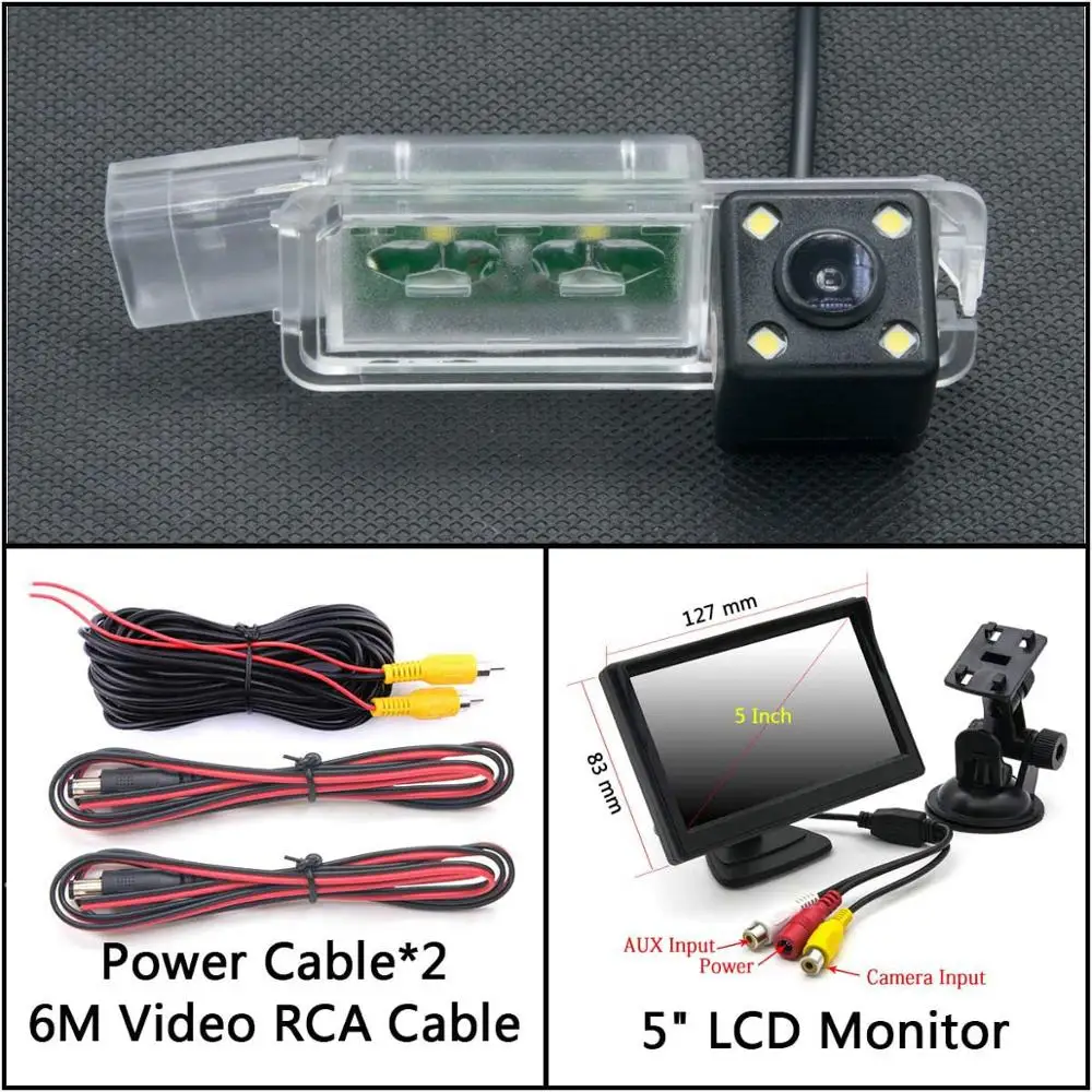 Cam Add 5 inch LCD 4 Светодиодный свет камера заднего вида для Volkswagen VW golf 5 golf V golf MK5 golf 7 golf 6 Passat CC автомобильный парковочный ЖК-зеркальный монитор - Название цвета: Cam Add 5 inch LCD