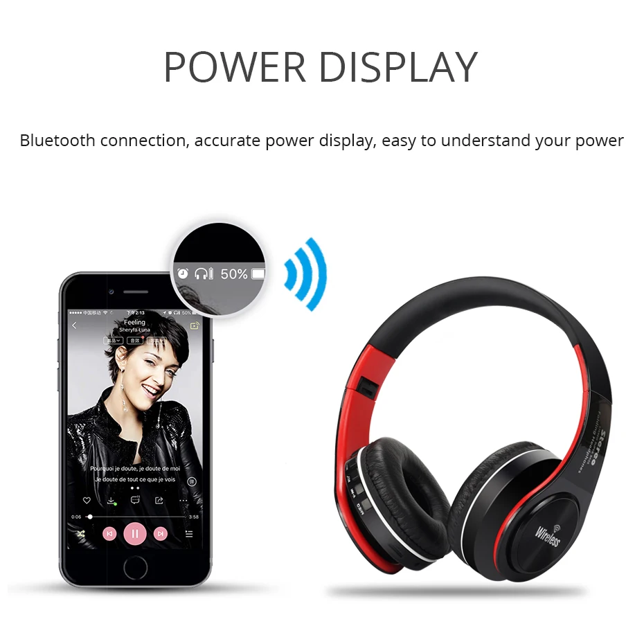 Наушники UYG bluetooth Беспроводная стереогарнитура с микрофоном поддержка aux 3 5 TF карт