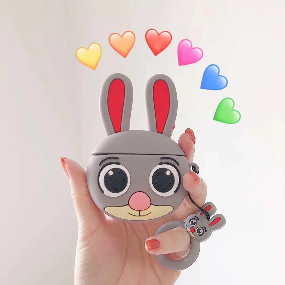 3D Силиконовые Наушники Earpods чехол для Airpods 2 Чехол милый суши мультфильм чехол для Apple Air pods чехол наушники кольцо ремень - Цвет: 581-P