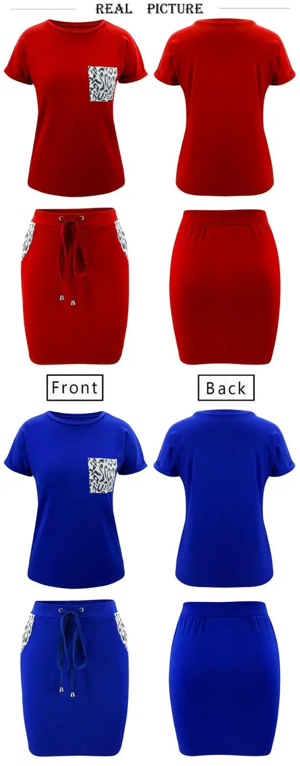 

Skirt and Top Set Sexy Two Piece Skirt Set Red Blue 2 Piece Set Women Skirt and Top Summer Fashion Cloth Two Piece Matching Set