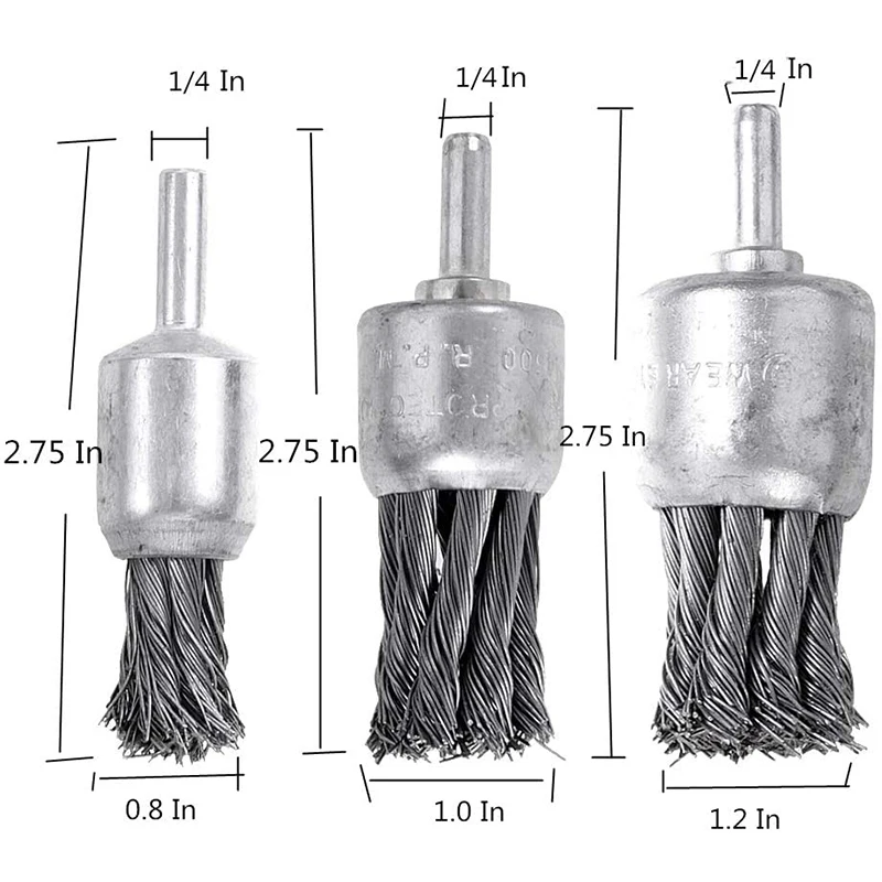 

9 Pack Wire Wheels Brush, Knotted and Wire End Brush, for Derusting, Paint Removal, Deburring for Angle Grinder