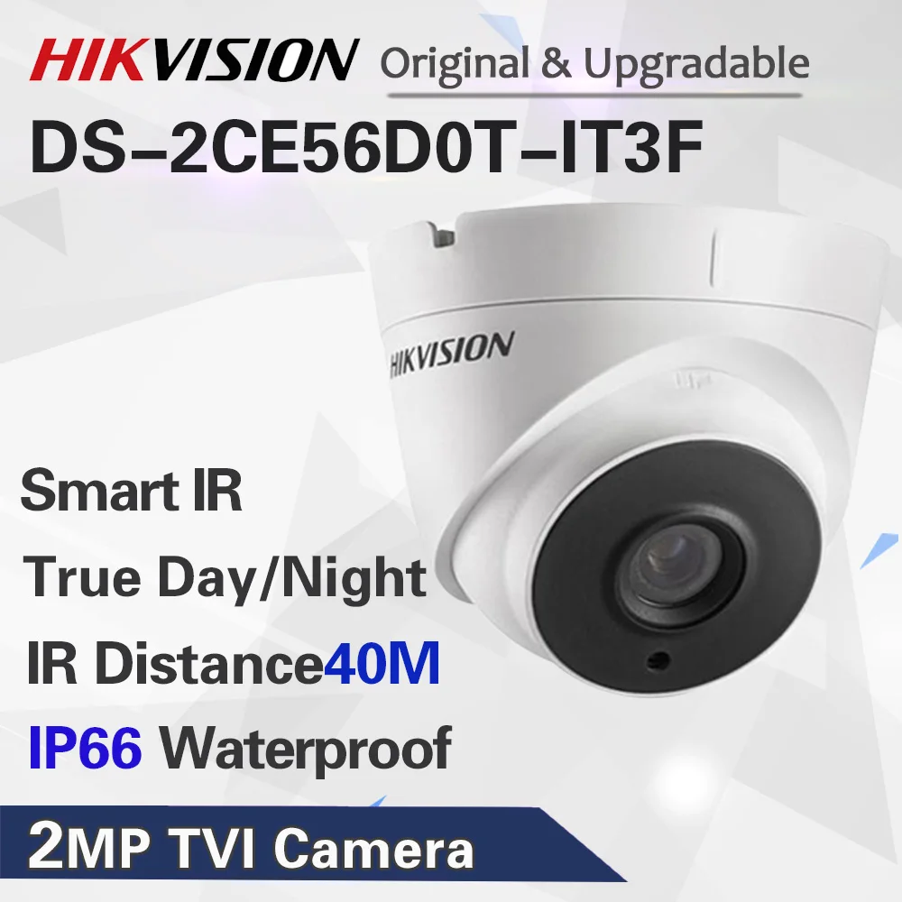 Оригинальная международная версия Hikvision 2mp HD 1080p EXIR поворачивающаяся камера DS-2CE56D0T-IT3F день/ночь Открытый TVI/AHD/CVI/CVBS
