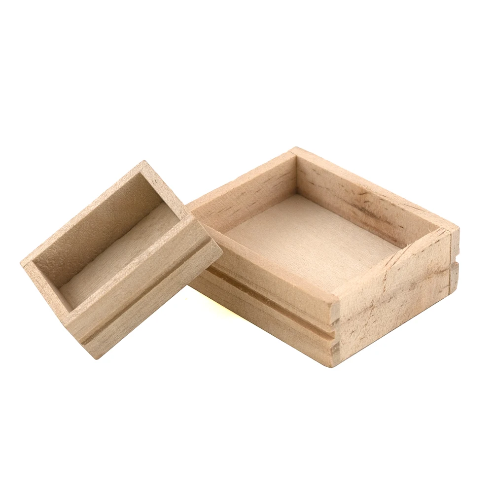 

1/12 Dollhouse Miniature Accessories Mini Wooden Box Simulation Storage Box Model Toys for Doll House Decoration