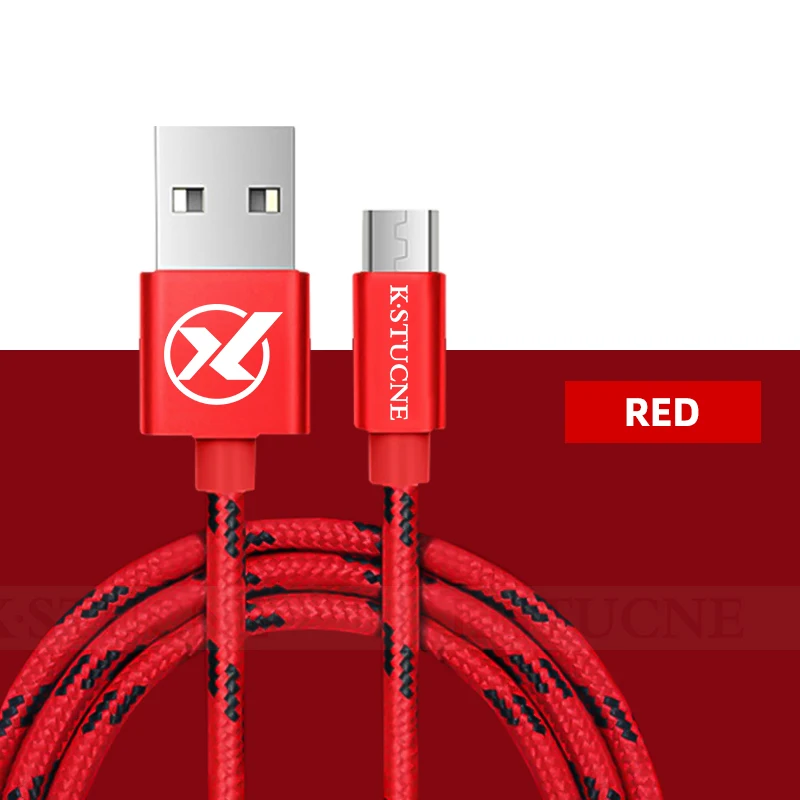 Кабель Micro USB для Xiaomi Redmi Note 5 4, кабель для быстрой зарядки, USB для samsung Galaxy S6 S7, huawei Andriod, кабели для телефонов Microusb - Цвет: Красный