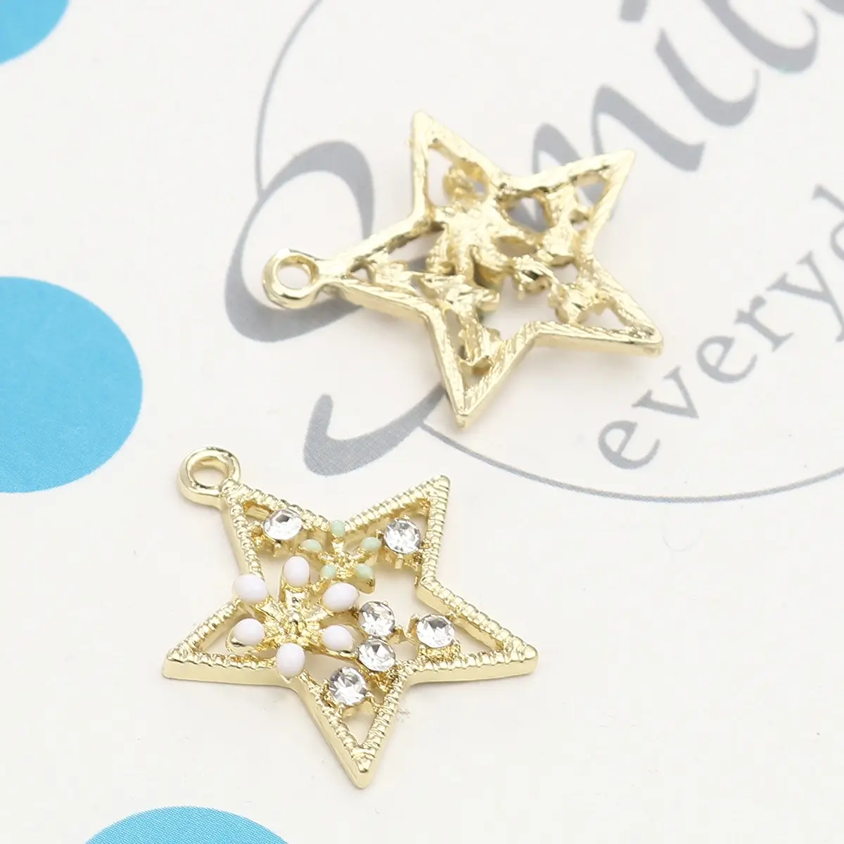 

5PCs Fashion Jewelry Pentagram Star Yellow Flower Pendant For Clear Rhinestone Enamel Necklaces Pendants DIY Jewelry Accessories