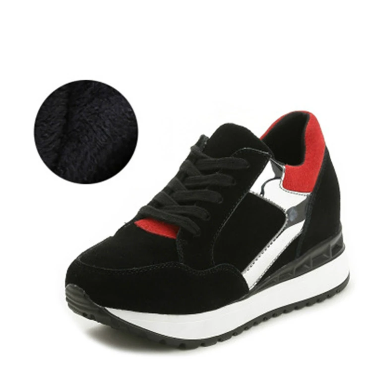 

Women High Top Casual Sneakers Shoes Wedges Hidden Heel Platform Height Increasing Flats Warm Shoes Dropshipping Womans Shoes