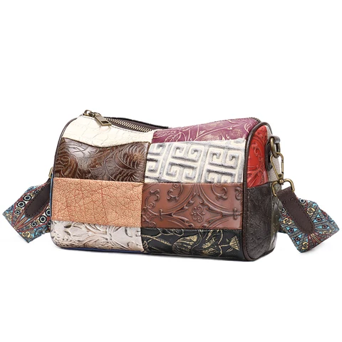 Женская сумка через плечо WESTAL, разноцветная дизайнерская сумка из натуральной кожи, 2125