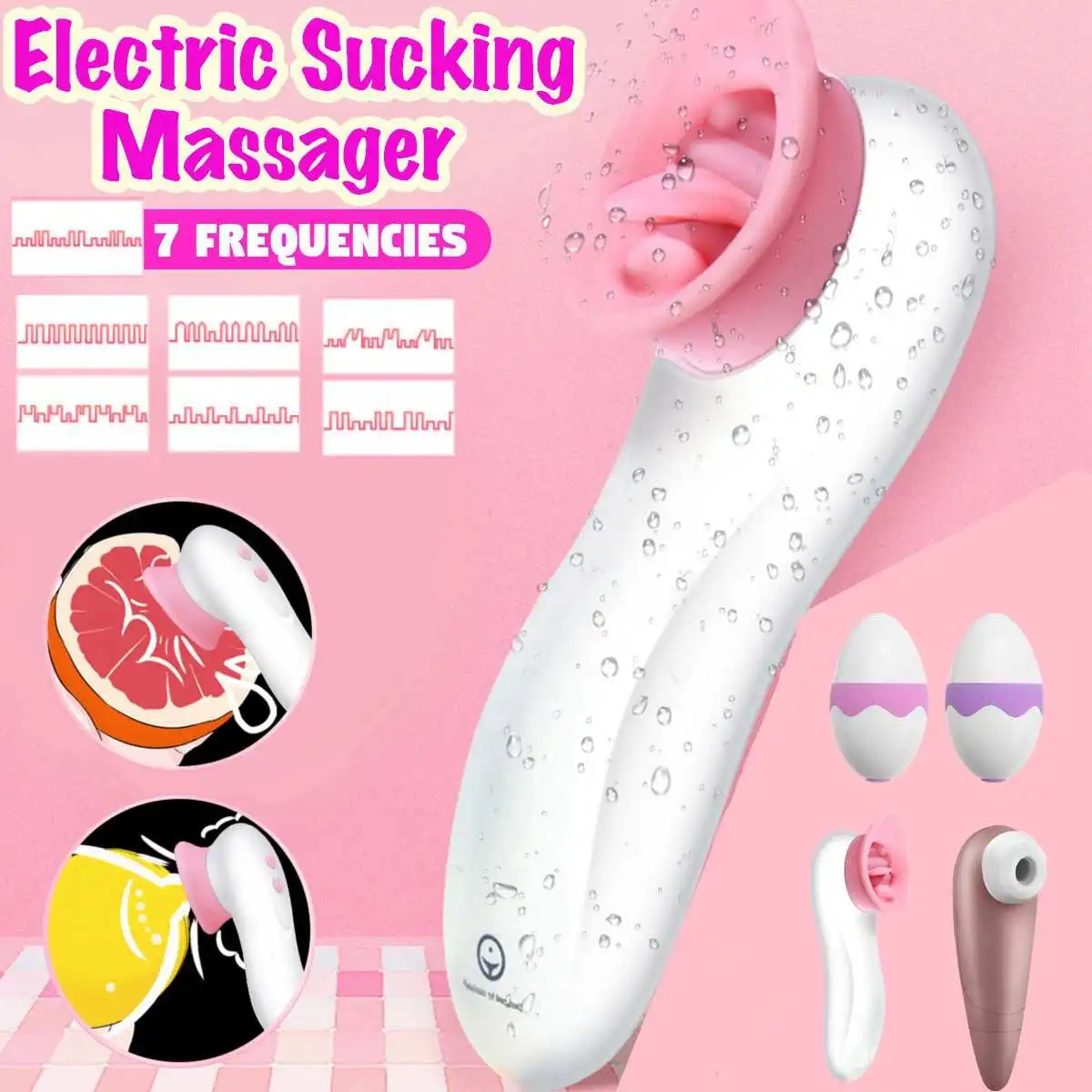 7 частот беспроводной USB Электрический сосать груди вибраторы для языка лизание