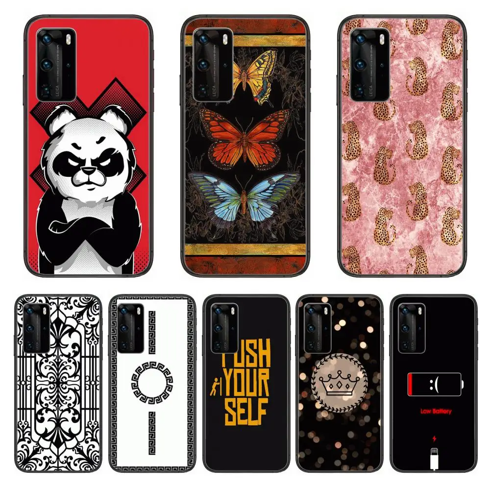 

Quality Personality Phone Case For Huawei P 40 30 20 10 9 8 Lite E Pro Plus Black Etui Coque Painting Hoesjes comic fashion